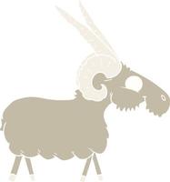 flat color style cartoon goat vector