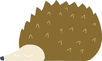 flat color style cartoon hedgehog vector