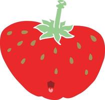 flat color style cartoon strawberry vector