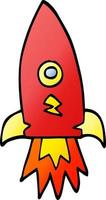 cartoon doodle space rocket vector