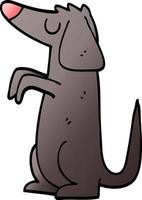 cartoon doodle well behaved dog vector