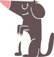 cartoon doodle well behaved dog vector