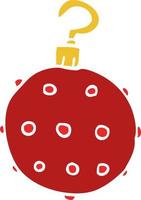 cartoon doodle red bauble vector