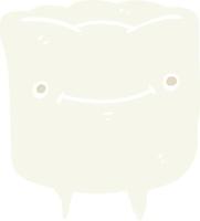 flat color style cartoon happy tooth vector