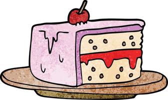 cartoon doodle slice of cake vector