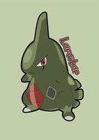 personaje de dibujos animados pokemon larvitar vector