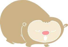 flat color style cartoon wombat vector