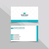 Minimal Business card design template in white blue color vector