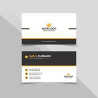 Minimal Business card design template in white black and yellow color vector