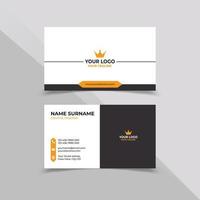 Creative Simple Business car design template in white black and orange color vector