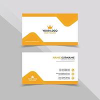 Creative Business card design template in white and yellow color vector