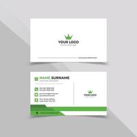 Minimal Business card template in white green and red color vector