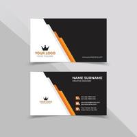 Corporate Business Card design in white black and orange color vector