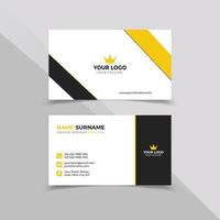 Minimal Business card design template in white black and yellow color vector