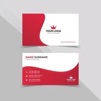 Creative Business Card design in red and white color vector