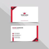 Simple Corporate Business card design template in white red and black color vector