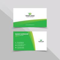 diseño de tarjeta de visita de empresa creativa en color blanco y verde vector