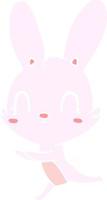 cute flat color style cartoon rabbit vector