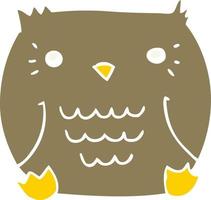 flat color style cartoon owl vector