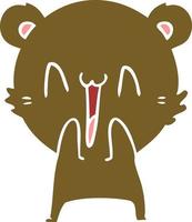 happy bear flat color style cartoon vector