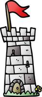 cartoon doodle castle tower vector