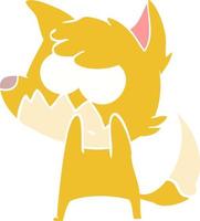 flat color style cartoon annoyed fox vector