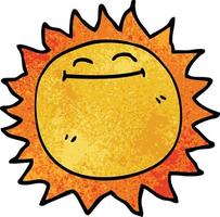 cartoon doodle shining sun vector