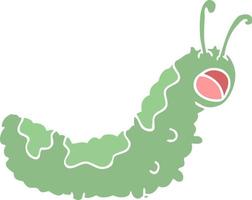funny flat color style cartoon caterpillar vector
