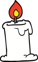 cartoon doodle candle burning vector