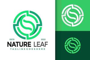 diseño de logotipo de hoja de naturaleza de letra s lineal, vector de logotipos de identidad de marca, logotipo moderno, plantilla de ilustración vectorial de diseños de logotipo