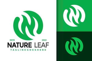 n diseño de logotipo de hoja natural, vector de logotipos de identidad de marca, logotipo moderno, plantilla de ilustración vectorial de diseños de logotipos