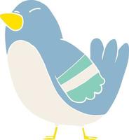 flat color style cartoon bird vector