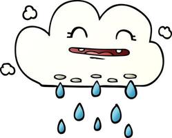 cartoon doodle rain cloud vector