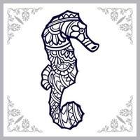 Sea horse mandala arts isolated on white background vector