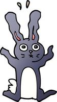 cartoon doodle excited rabbit vector