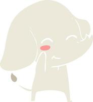 cute flat color style cartoon elephant vector