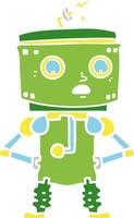 flat color style cartoon robot with hands on hips vector