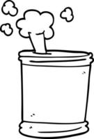 line drawing cartoon can of beer vector