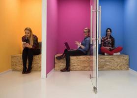 group of business people in creative working  space photo