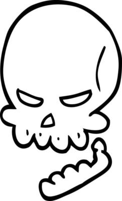 line drawing cartoon halloween skull