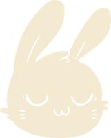 flat color style cartoon rabbit face vector