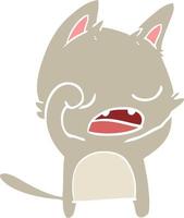 talking cat flat color style cartoon vector