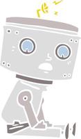 flat color style cartoon robot vector