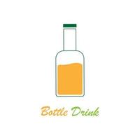 Orange fresh bottle drink logo vector