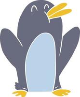 flat color style cartoon penguin vector