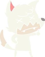 flat color style cartoon dead fox vector