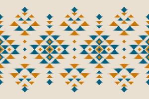 arte abstracto étnico ikat. patrón sin costuras en tribal. estampado de adornos geométricos aztecas. vector