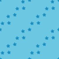 Seamless pattern with flowers forget-me-not on blue background. Vector image.