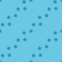 Seamless pattern with flowers forget-me-not on blue background. Vector image.