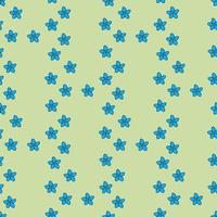Seamless pattern with flowers forget-me-not on light green background. Vector image.